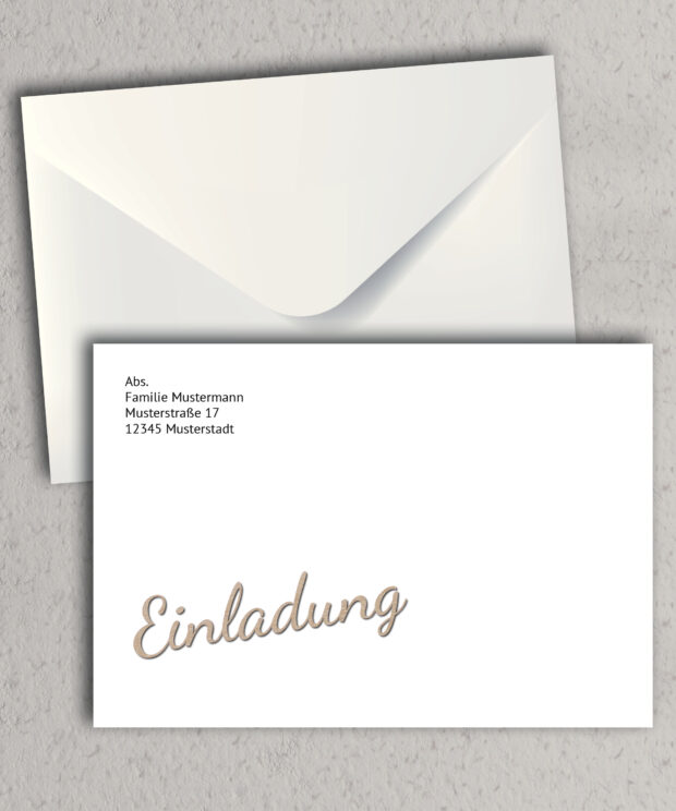 Briefumschlag Einladung "Kartonstruktur"
